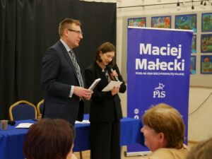 Spotkanie posła Macieja Małeckiego oraz minister rolnictwa w rządzie PiS Anny Gembickiej z mieszkańcami gminy Młodzieszyn.